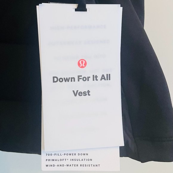NWT Lululemon Down for It All Zip Up Running Puffer Vest - Black Size 0, XS - Picture 5 of 10